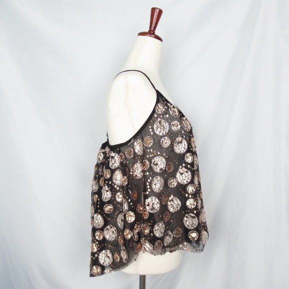 Anthropologie Let Me Be Sequin Embellished Tank Top Black - Small - Picture 5 of 13